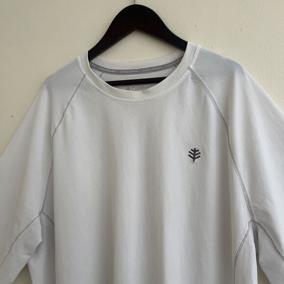 COOLIBAR Coolibar Men's Hightide Short Sleeve Swim Shirt UPF 50+, White- XL - Picture 4 of 10